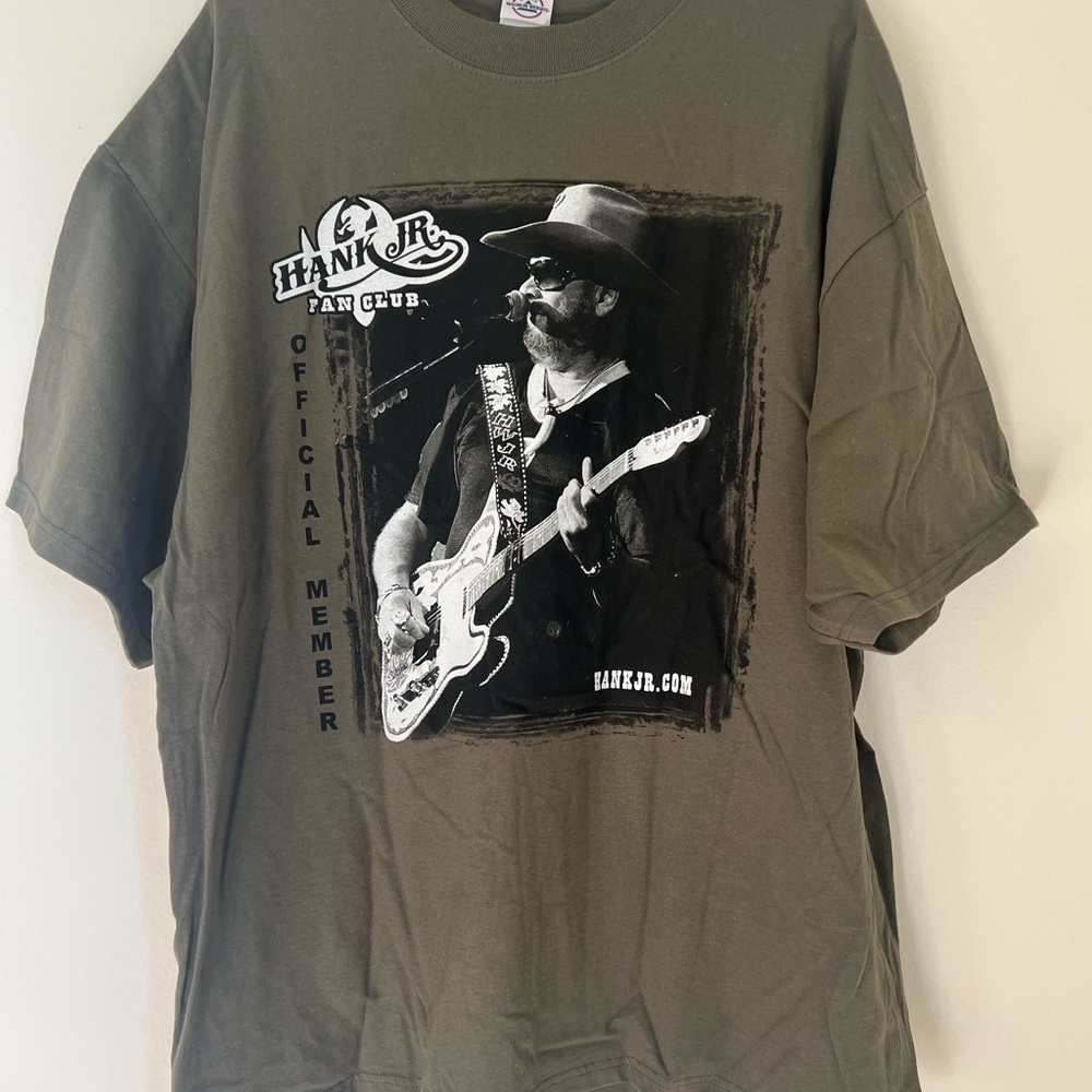 New Fan Club Olive Green 2XL Hank Williams Jr T-Shirt